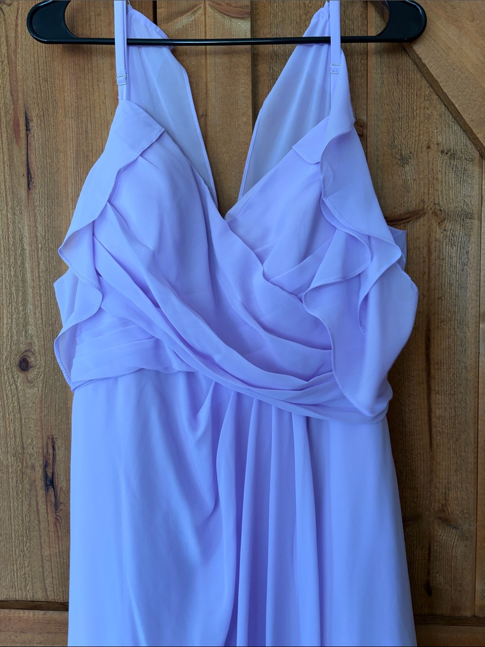 Lavender Ruffle-Detail Spaghetti Strap Maxi Dress - Picture 2 of 8